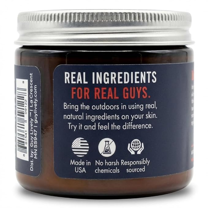 Guy Lively Men’s Shave Cream, Unscented Non‑Foaming Shaving Cream for Sensitive Skin with Organic Aloe, Shea & Cocoa Butter, Natural Vegan Formula Reduces Razor Burn & Irritation, 6 fl oz, Made in USA