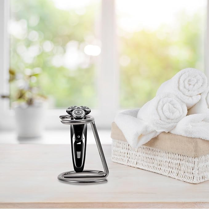 Men’s Razor Brush Stand Organizer 1pcs Ferroalloy Bathroom Razor Holder Rack Standing Shaving Brush Home and Travel Use