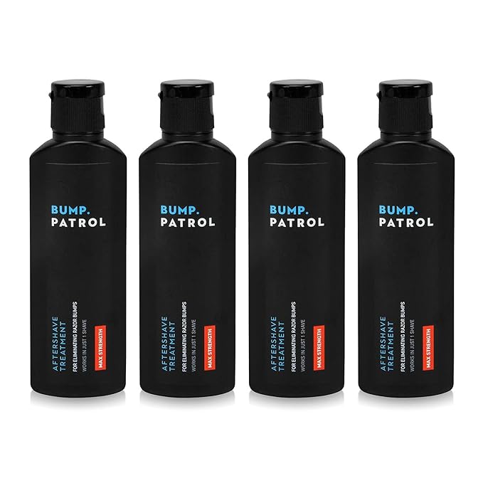 Bump Patrol Maximum Strength Aftershave Formula - After Shave Solution Eliminates Razor Bumps and Ingrown Hairs - 2 Ounces 4 Pack