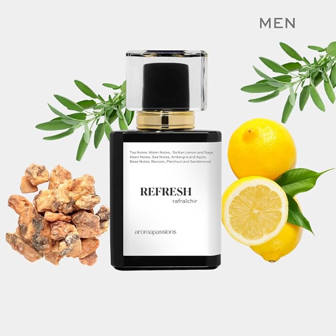 REFRESH | Inspired by BVLG AQVA POUR HOMME ATLANTIQVE | Pheromone Perfume for Men | Extrait De Parfum | Long Lasting Dupe Clone Essential Oils Fragrance | Perfume De Hombre | (50 ml / 1.7 Fl Oz)