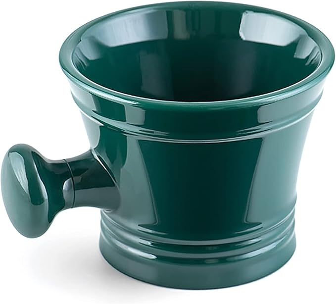 Linkidea Acrylic Shaving Mug with Knob Handle, Deep Size Wet Shaving Cup, Razor Shave Soap and Cream Bowl for Men, Green