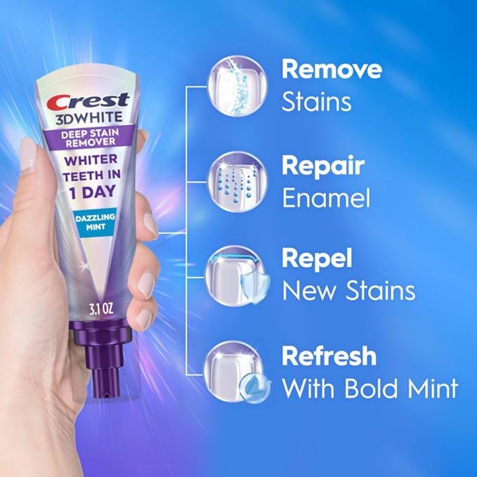 Crest 3DWhite Brilliance Deep Stain Remover Dazzling Mint Toothpaste - 3.1oz