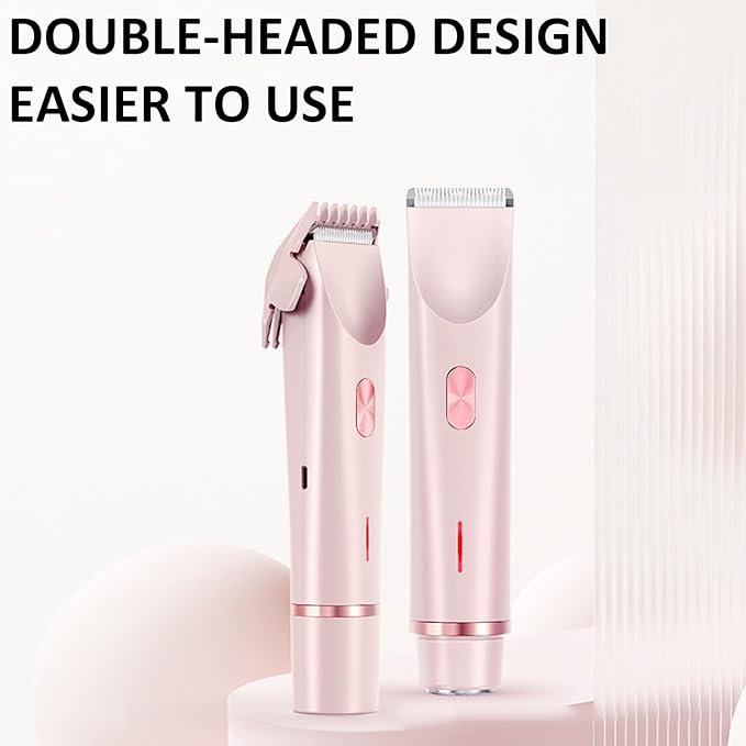 Tanvera Electric Bikini Trimmer for Women | Electric Bikini Trimmer - Cordless Electric Wet & Dry Dual-Head Trimmer for Legs Body Hair | Face Shaver for Women - Ipx7 Waterproof (Pink)