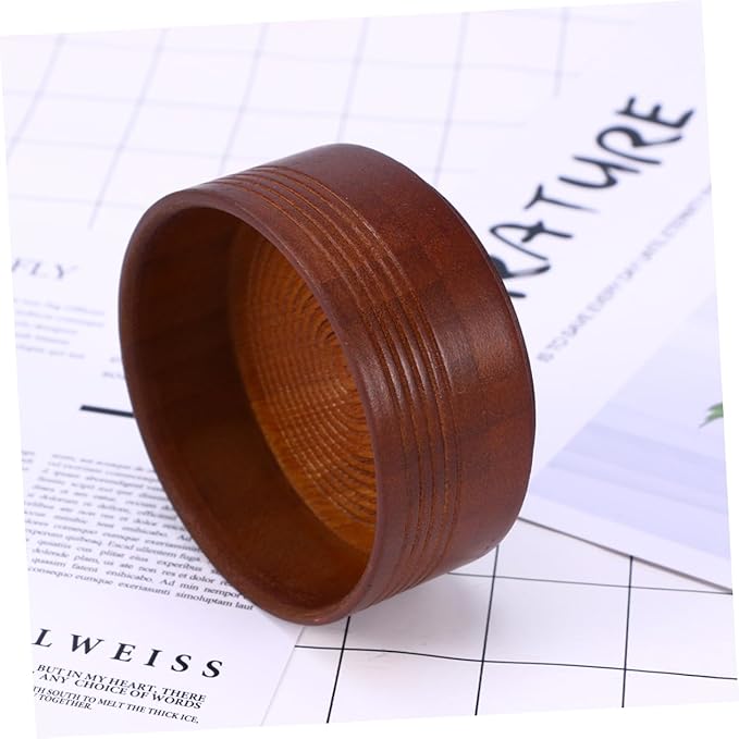 Angoily 3pcs Large Wooden Shaving Soap Bowl Men's Razor Bowl Shaving Foam Cup for Wet
