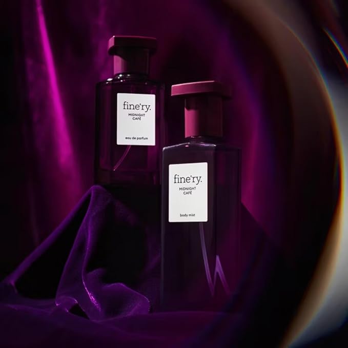 Fine'ry Jasmine Gourmand Perfume - Midnight Cafe, for Women - Crème de Café, Patchouli - Bold, Floral, Long-Lasting Hair + Body Cologne Parfum Fragrance, Full Size (60mL)
