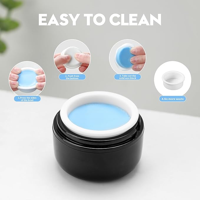 Nose Hair Removal Wax Kit, Mini Wax Warmer with 100g Wax, 15 Applicators, 30 Nose Sticks, Black