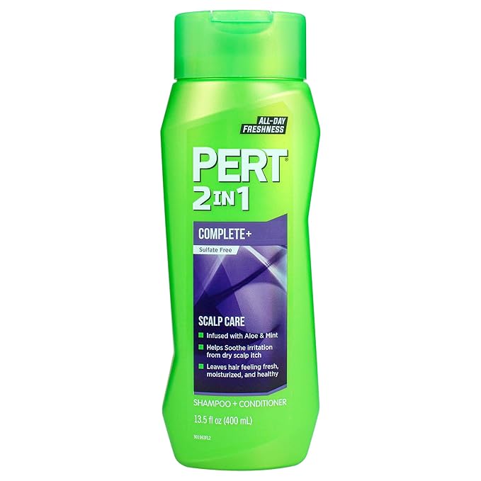 PERT 2 in 1 Complete Plus Scalp Care Shampoo and Conditioner - Itchy Scalp Treatment - Sulfate Free Shampoo and Conditioner for Healthy Hair - 13.5 oz