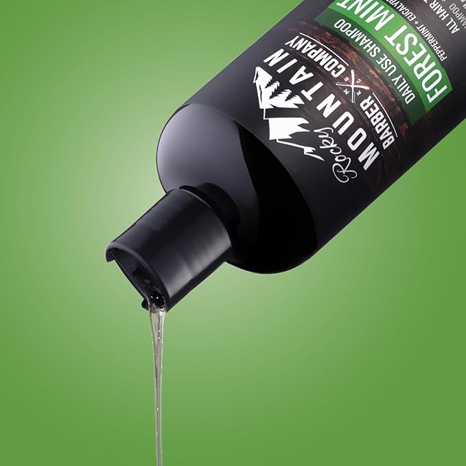 Rocky Mountain Barber Company Men's Shampoo - Tea Tree Oil, Peppermint & Eucalyptus for All Hair Types