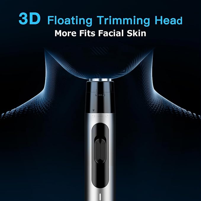 Ear and Nose Hair Trimmer for Men, USB Rechargeable Nose Clipper Professional Painless Nasal Shaver Razor 3 in 1 Electric Eyebrow Facial Hair Trimmer Kit Waterproof Dual-Edge Blades Easy Cleansing