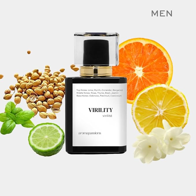 aromapassions VIRILITY | Inspired by ANTAEUS | Pheromone Perfume for Men | Extrait De Parfum | Long Lasting Dupe Clone Cologne | Perfume De Hombre | (30 ml / 1 Fl Oz)