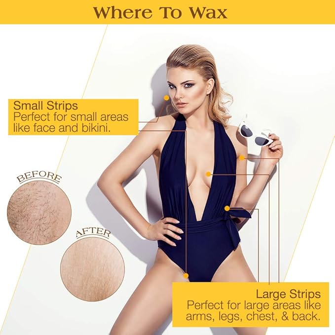 GiGi Muslin Epilating Waxing Strips – Wax Strips for Hair Removal, Hair Wax Strip for Women's Face, Body, Bikini & Leg, 100 Ct, Pack of 2