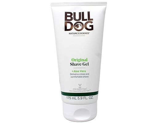Bulldog Original Shave Gel for Men, Aloe Vera Enriched, Delivers a Close & Comfortable Shave, 95% Natural Origin, 5.9 fl oz