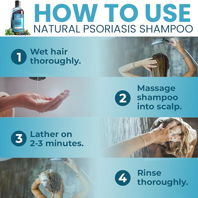 Sphagnum Botanicals Psoriasis Shampoo with Salicylic Acid - Natural Scalp Support for Dry, Itchy, Flaky Scalp with Menthol & Peat Mud – Sulfate-Free, Gentle Formula – 13.5 fl oz