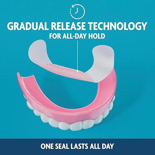 Sea Bond Secure Denture Adhesive Seals, Original Uppers, Zinc-Free, All-Day-Hold, Mess-Free, 30 Count (Pack of 1)