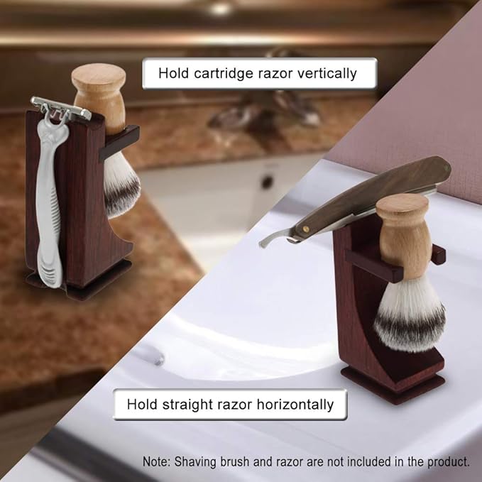 Shaving Brush Stand, wood Shaving Stand Holder Rosewood Material for Heavy Shaving Brush Set