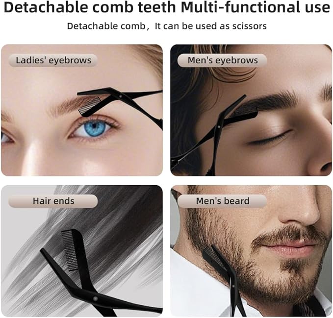 Eyebrow Scissors Trimmer with Comb Gift for Men and Women Stocking Stuffers