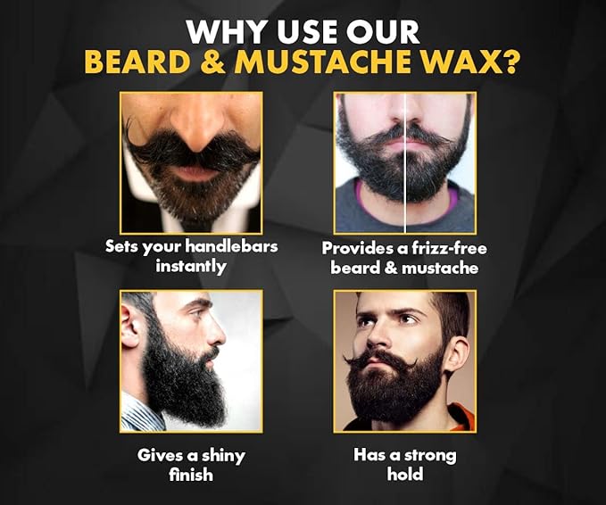 urbangabru Beard, Mustache Wax for Men – Strong Hold Mooch Styling Wax, Balm, Cream to Shape and Nourish Your Beard Contain Vitamin-E and Hemp Seed Oil (1.7 fl oz)