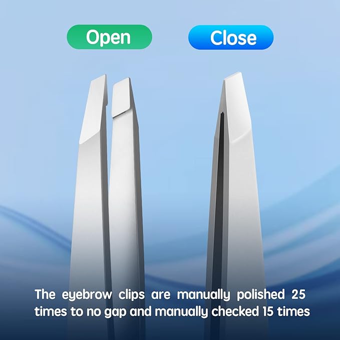 Professional Slant Tweezers for Women,Stainless Steel Eyebrow Tweezers for Eyebrows, Facial Hair,Chin Hair and Ingrown Hair Removal