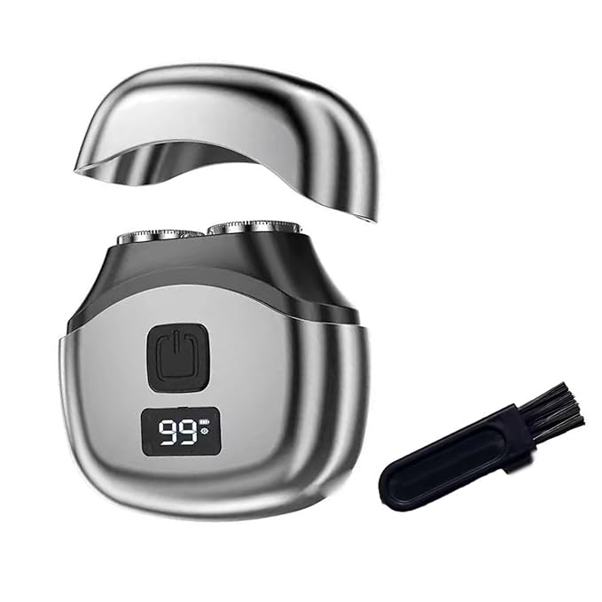 Gifts for Men Mini Shaver, Portable Electric Razor for Travel, Double Track Foil Blade, Type-C Quick Charge, LED Power Display, Washable Cutter Head
