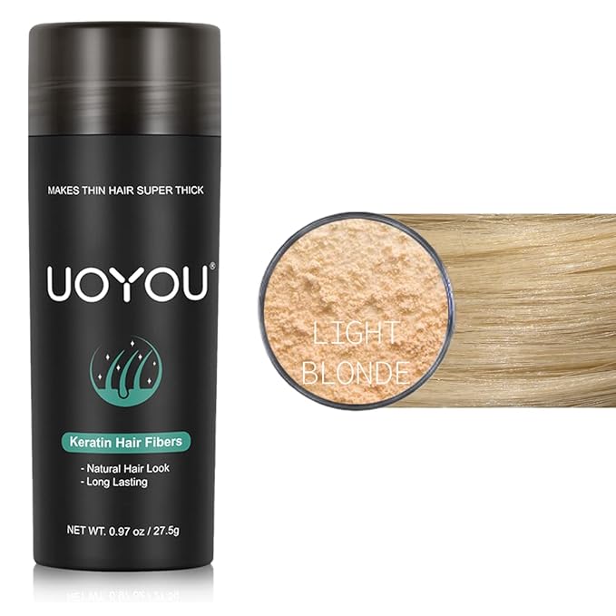 LIGHT BLONDE Hair Fibers for Thinning Hair 27.5g Bottle | Undetectable & Natural Keratin Hair Fibers Concealer for Hair Loss for Men and Women | Hair Building Fibres Powder [LIGHT BLONDE Hair Fiber]
