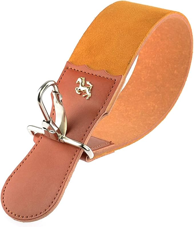 Grandslam Leather Strop for Straight Razor Sharpening and Smooth - Professional Straight Razor Knife Cowhide Dual Strop Yellow