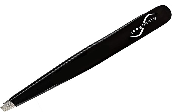 Joey Healy Elite Sculpting Tweezer, Pro-Performance Stainless Steel Eyebrow Tweezer, Angled Tip for Precise Brow Shaping, Protective Travel Case