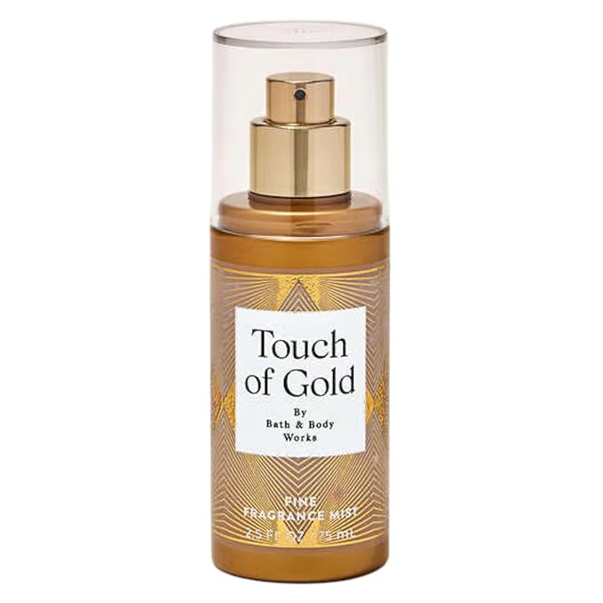 Bath and Body Works Touch of Gold Fine Fragrance Mist Travel Size Mini Purse Spray 2.5 Ounce (Touch of Gold)