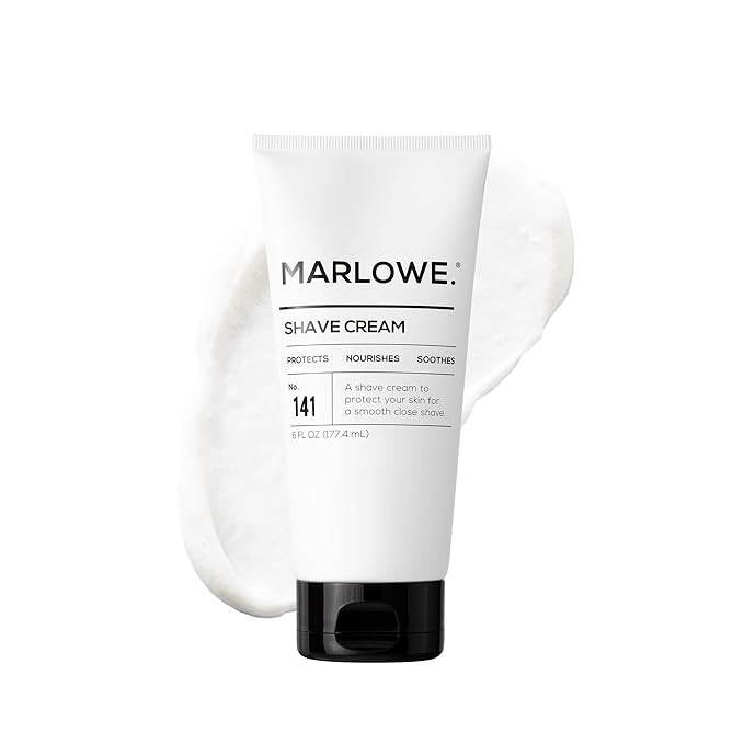 MARLOWE. No. 141 Shave Cream 6 oz, Conditioning Shaving Cream with Shea Butter & Coconut Oil, Smooths & Protects for a Close Shave, Aloe Citron Scent
