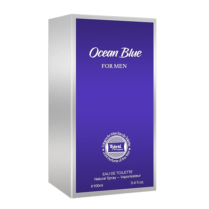 Hybrid & Company Ocean Blue For Men Eau De Toilette Vaporisateur Natural Spray 3.4 Fl Oz