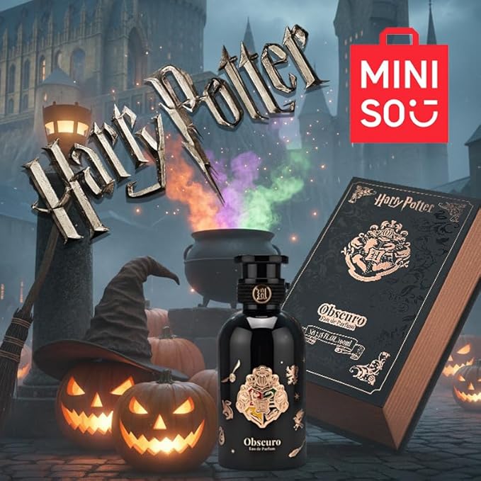 MINISO Harry Potter Obscuro Perfume – Oriental Woody Amber Eau de Parfum, Warm Spicy Long-Lasting Scent for Unisex, 3.38 FL OZ / 100 ml