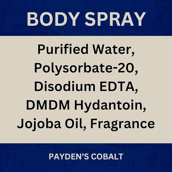 Payden's Cobalt Honey Cedar & Leather For Men Scented Body Spray, 4 Oz