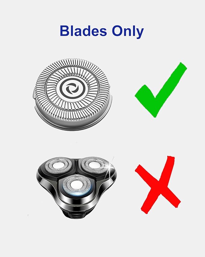 Handsome Face Replacement Blades for Handsomeface Replacement Head Electric Razor for Men Rotary Shaver, 3 Pack Replacement Heads, 2 Cleaning Brush