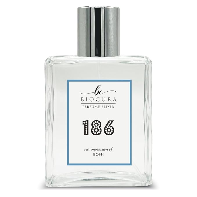 BC Perfume 186 Inspired by Bosh For Men Replica Fragrance Dupes Eau de Parfum Spray Bottle 3.4 Fl Oz/100ml-X1