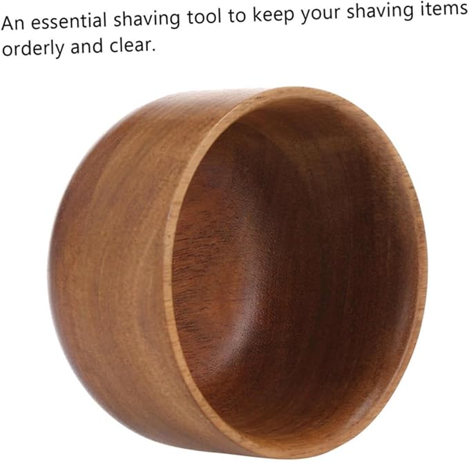 Angoily 2pcs Wooden Men Shaving Bowl Creative Shaving Soap Bowl for Home Barber Shop Men