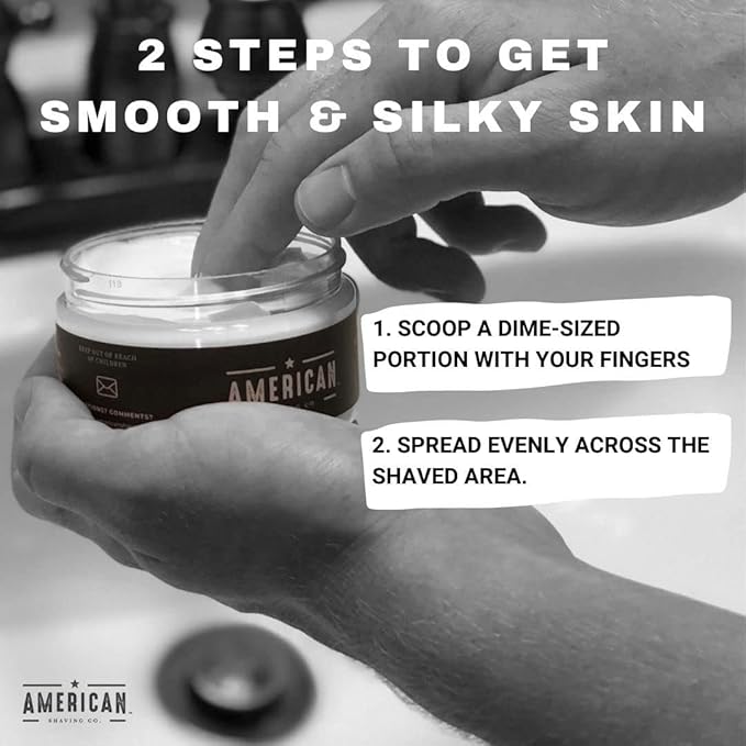 American Shaving Co. After Shave Balm for Smooth (Sandalwood Scent), Soothes and Moisturizes Face After Shaving, Treats Redness & Razor Burn, Post Shave Lotion 4 Oz