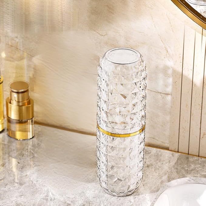 Travel Toothbrush Holder Large Travel Toothbrush Cup, Clear and Bright, Comfortable to Hold, Travel Toothpaste Container for Business Trip School Camping Bathroom(Clear)