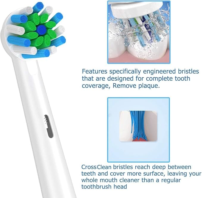 Replacement Brush Heads Fit for Braun Oral b, Compatible with Oral-B Pro 1000/2000/3000/5000/6000 Smart and Genius Electric Toothbrush, 12 Pcs (White)