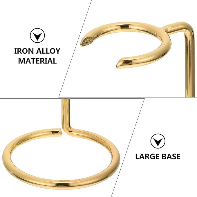 Homoyoyo Metal Shaving Razor and Brush Stand Gold Finish Razor Holder Shaving Brush Rack Space-saving Organizer for Men’s Bathroom