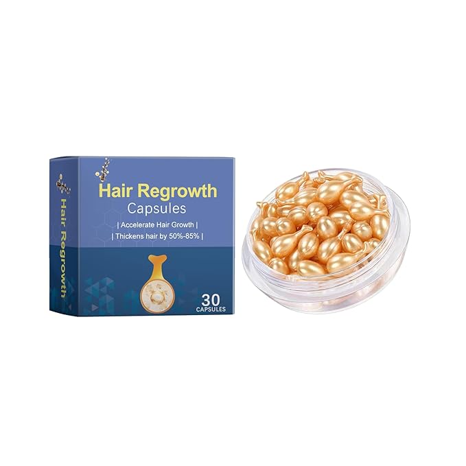 30 Count Hair Regrowth Capsules - Accelerate Hair Growth & Thicken Hair by 50-85% - Scalp Stimulating Herbal Extracts with Argan Oil & Vitamin E
