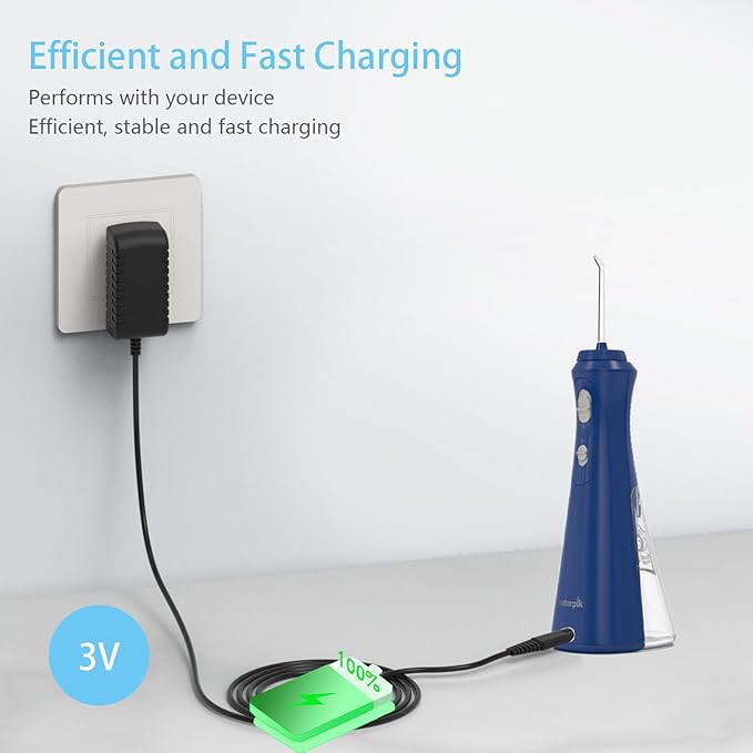Charger for Waterpik Cordless Water Flosser Cord Replacement for Waterpik WP360 WP360W WP360C WP400 WP440 WP440C WP450 WP462 WP462W WP468 WF13 WP100 Series 3V USB Portable Charging Cable 3V 5FT Black