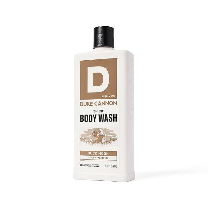 Duke Cannon Thick High Viscosity Body Wash - Buck Moon, 17.5 oz, Vetiver & Oakmoss Scent, Mineral Enriched, Paraben & Sulfate Free (3 Pack)