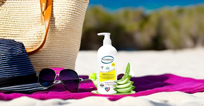 GLY MIRACLE SUN SPF30 Sunscreen Moisturizer: Hydrate and Protect Dry, Cracked Skin with Broad Spectrum UV Block - 16 oz Apricot Breeze