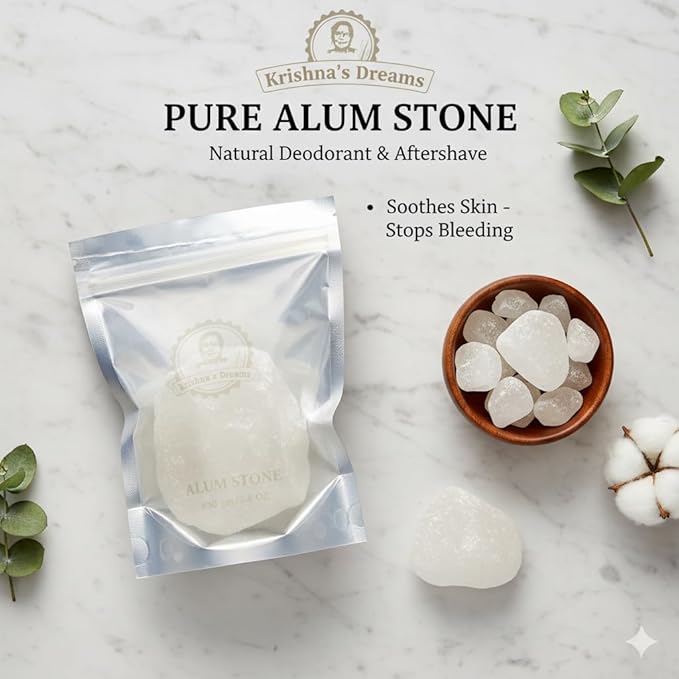 Alum Stone 8.8 oz (250g) – Natural Phitkari Crystal for Shaving, Deodorizing & Personal Hygiene | Organic Fitkari Rock