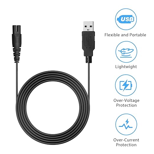 Meliya 5V USB Charger for Freebird Head Shaver Shaving Kit, Replacement Charger Cord Compatible with FlexSeries Electric Head Hair Shaver Razor with Cleaning Brush