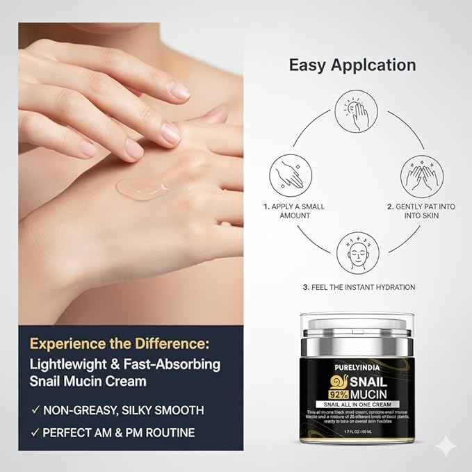 92% Snail Secretion Filtrate Snail Mucin Cream-Serum Hybrid Deep Repair & Hydration for Sensitive,Dry & Oily Skin Lightweight Snail Mucin Cream Serum,deep repair snail cream skin regeneration cream