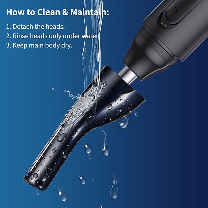 GERY Ear and Nose Hair Trimmer Clipper - Newly Upgraded Pain-Free Facial and Eyebrow Multi-Purpose Hair Trimmer,Interchangeable Nose Hair and Eyebrow Trimmer Heads,Rechargeable,Unisex