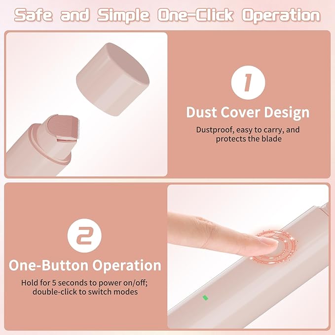 Bikini Trimmer for Women Pubic Hair - 2 in-1 Electric Razors for Women - Rechargeable Electric Shaver - IPX7 Waterproof Bikini Trimmer for Underarm Leg Arm Body Face Hair Remover Painless Portable