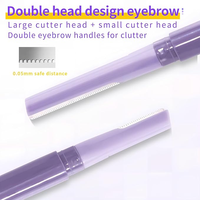 Eyebrow Razor for Women Face,Dermaplane Razors with Cover for Peach Fuzz Facial Hair Removal 2Pcs