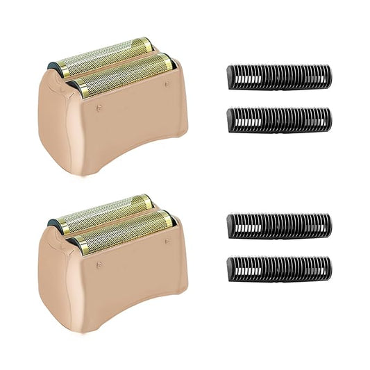 Foil Shaver Replacement Fit for Andis TS-1 17220 17230 Pro Foil Shaver, Copper Profoil Lithium Foil Shaver Replacement Parts Head blades- Hypoallergenic Gold Foil Assembly & Inner Cutters -2 Pack