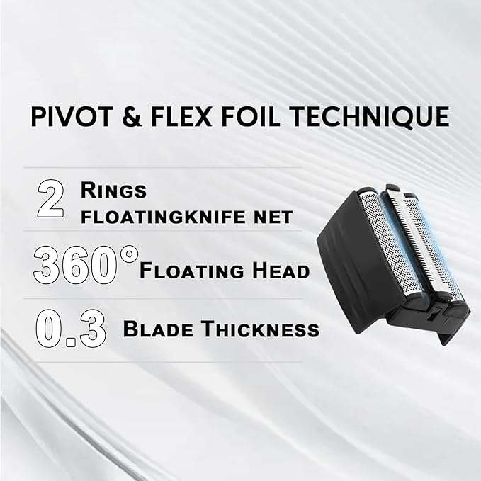 Replacement Shaver Foil Compatible with Remington Electric Shaver TITANIUM-X Flex & Pivot Foil and Cutter for F5800 & F7800, Replacement Heads Fit for Remington F4900, F5800 and F7800 (1 Pcs)